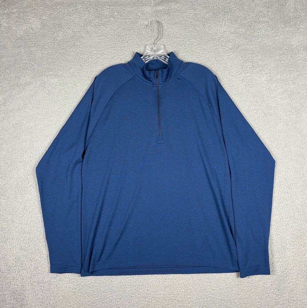 Rhone Pullover Shirt Men’s Large Navy Blue Performance 1/4 Zip Golf Casual